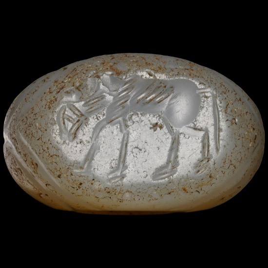 Sasanian Chalcedony Stamp Seal with Animal