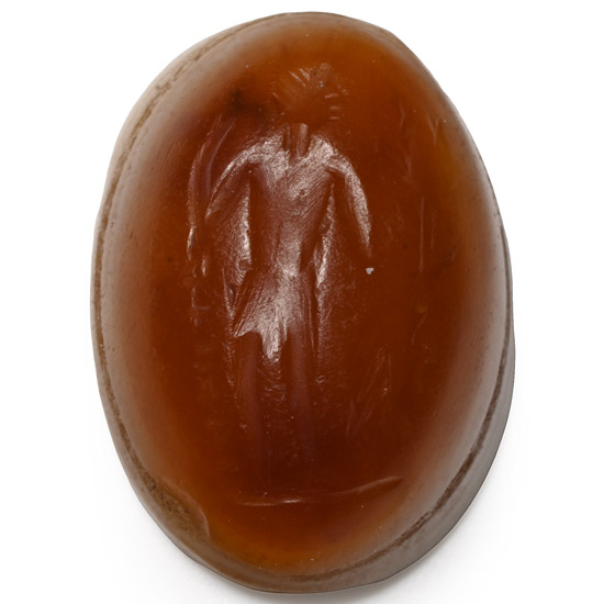 Eastern Roman Chalcedony Gemstone with Standing Figure