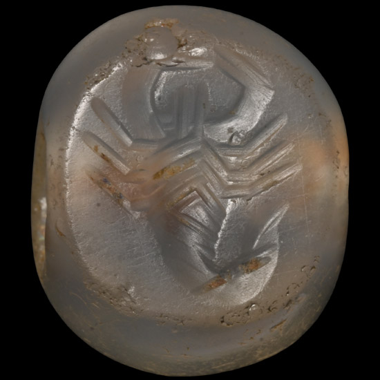 Sasanian Chalcedony Stamp Seal with Scorpion