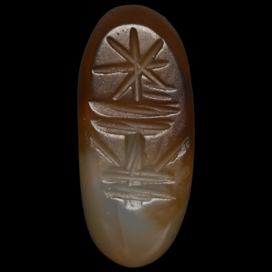 Sasanian Banded Agate Stamp Seal with Star
