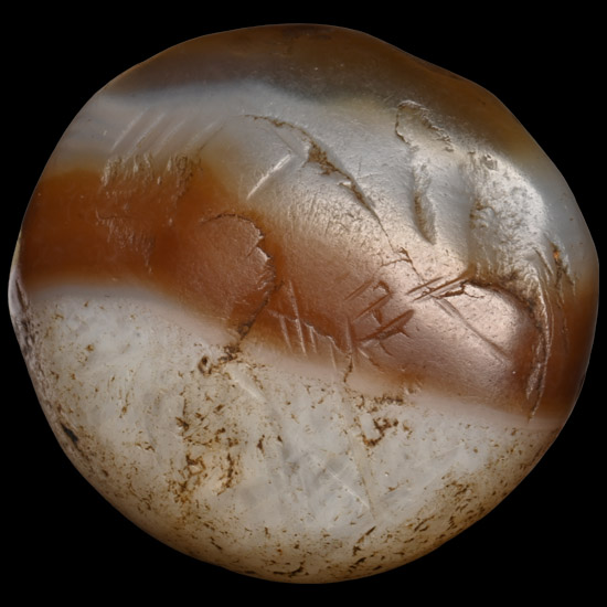 Large Sasanian Banded Agate Stamp Seal
