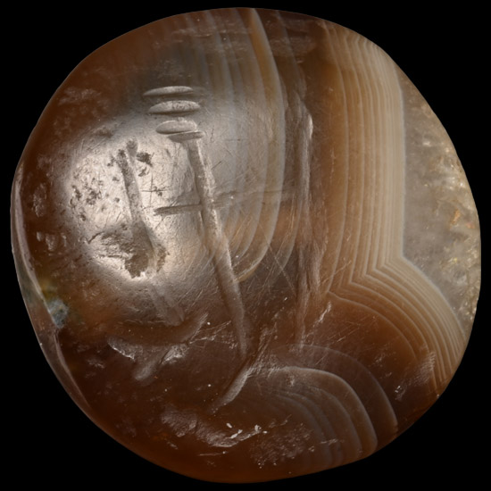 Large Sasanian Banded Agate Stamp Seal