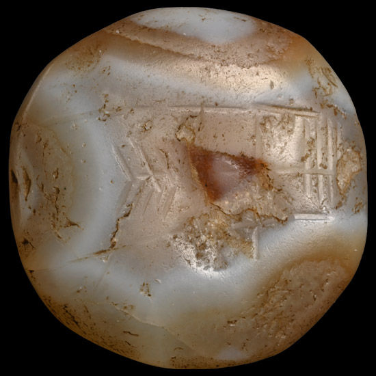 Sasanian Banded Agate Stamp Seal