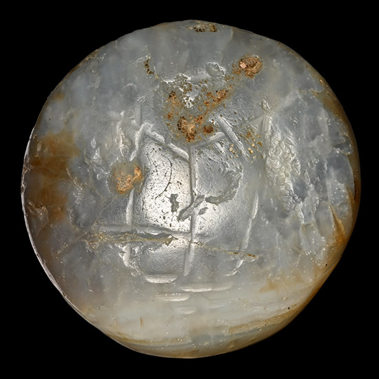 Large Sasanian Banded Agate Stamp Seal