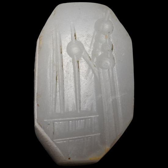 Neo-Babylonian Chalcedony Stamp Seal with Figure
