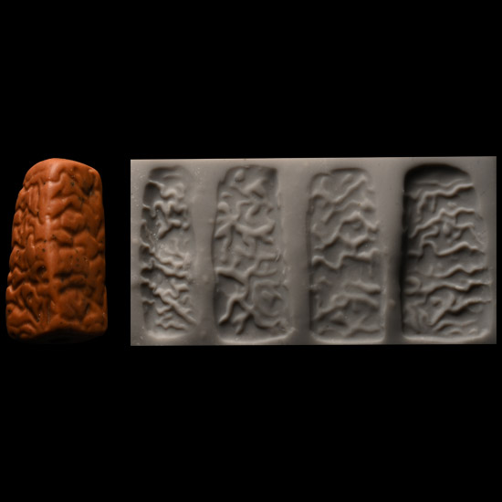 Western Asiatic Red Jasper Pillar Stamp Seal with Animals