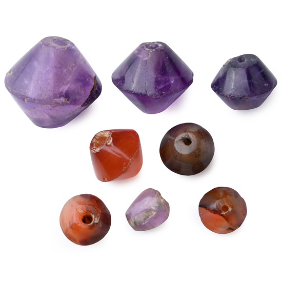 Egyptian Amethyst and Carnelian Bead Group