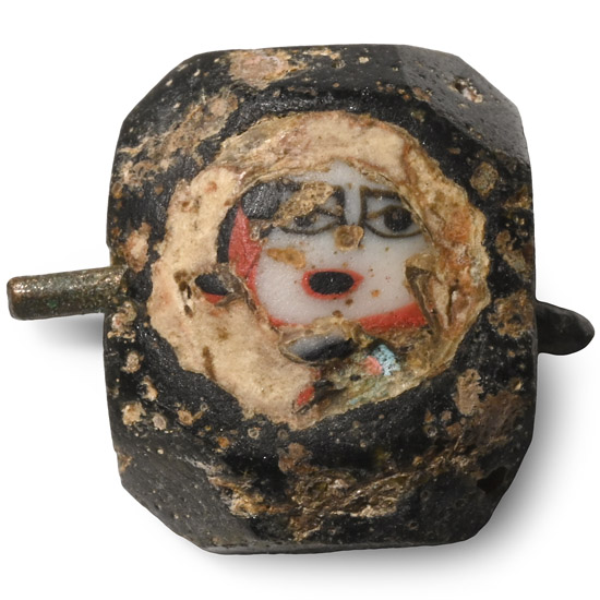 Roman Glass Face Bead