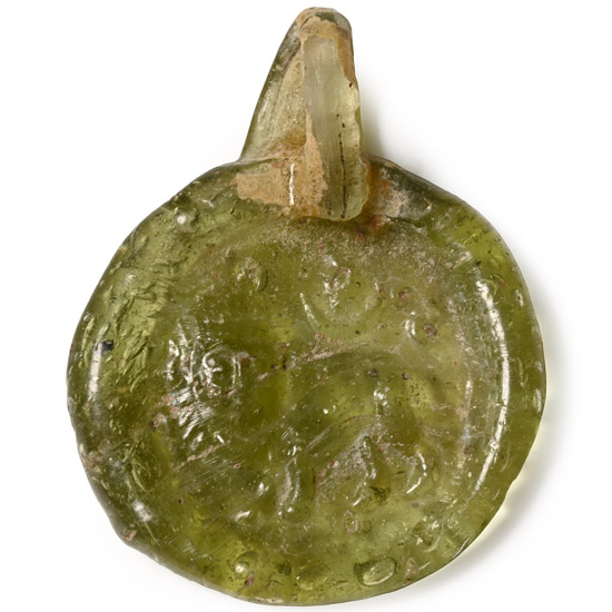 Roman Glass Pendant with Lion