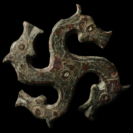 Roman Bronze Horse-Head Whorl Plate Brooch