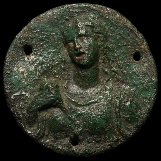 Roman Bronze Plaque of a Goddess
