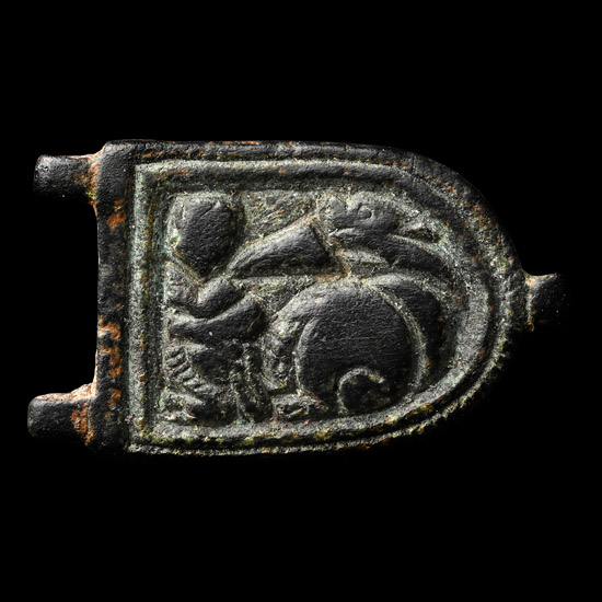 Byzantine Bronze Plate with Combat Scene