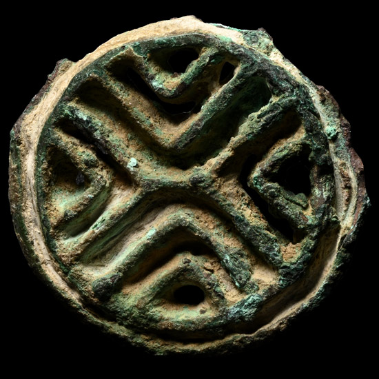 West Central Asian Bronze Stamp Seal with Cross