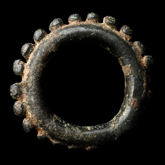 Celtic Bronze Decorated Ring Money