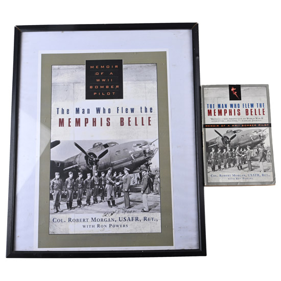 American Air Force WWII Memphis Belle Book and Originally Signed and Framed Poster