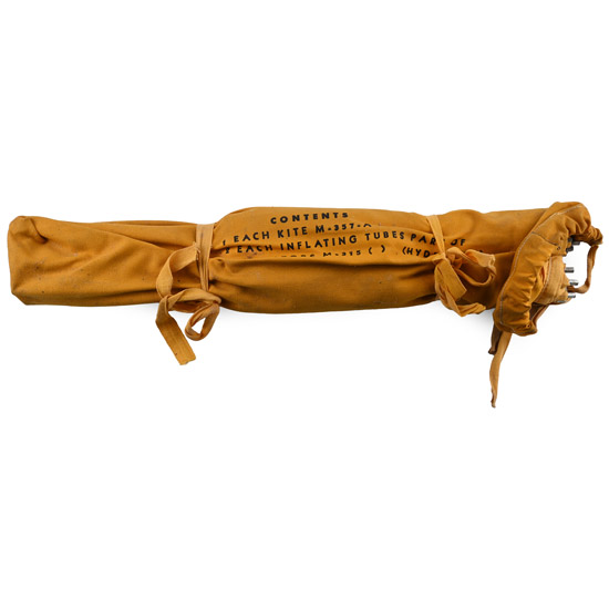 RAF WWII Aircraft Life Raft Signalling Kite in Original Sock