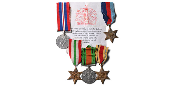 WWII Campaign Star and Medal Group for H.R. Harlott.