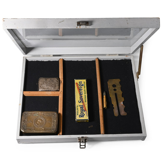 WWI Memorabilia Collection in Display Case