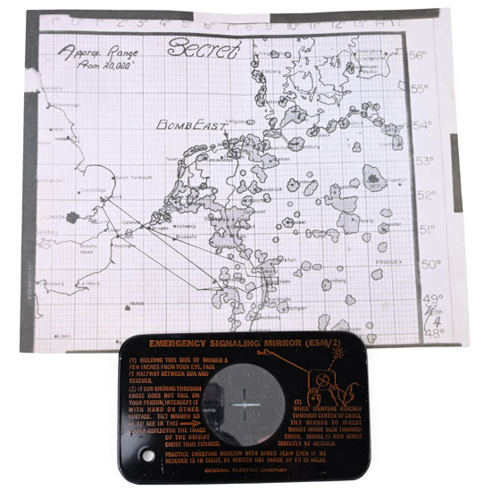 American Air Force WWII Aircraft Emergency Signalling Mirror