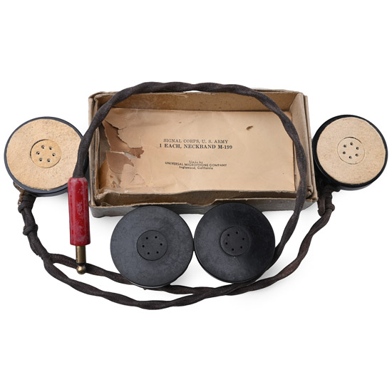 US Air Force WWII Aircraft Pilots Replacement Earphone Group