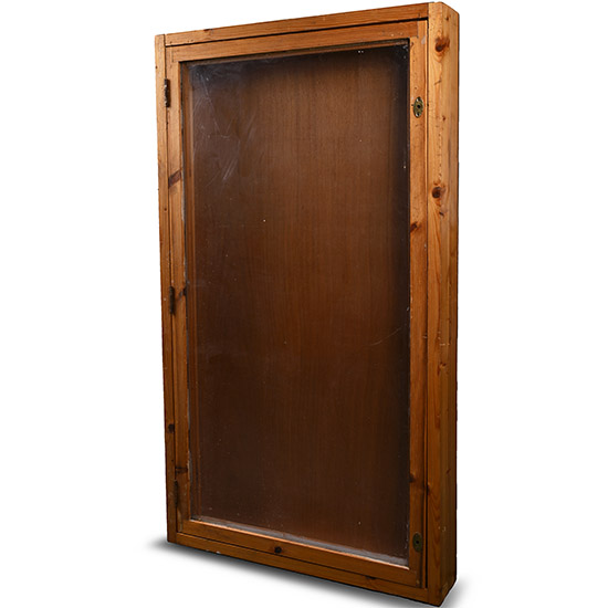 Pine Wood Lockable Display Case with Opening Front