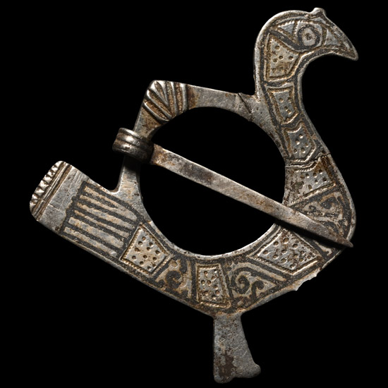 Sasanian Silver Annular Bird Brooch