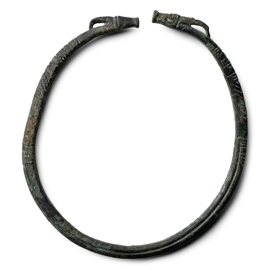 Western Asiatic Bronze Bracelet with Ibex Head Terminals