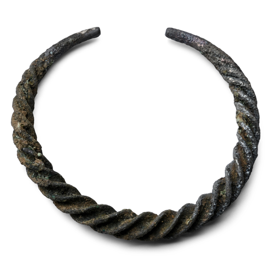 Viking Age Silver-Alloy Twisted Bar Bracelet