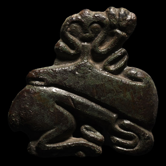 Scythian Bronze Stag Facing Back Mount