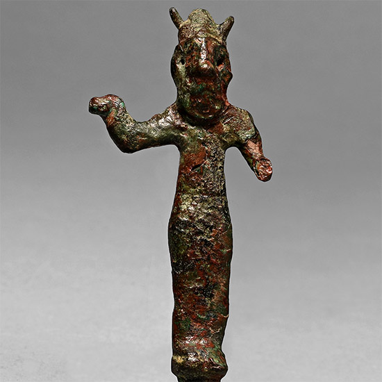Western Asiatic Bronze Statuette of a Horned Demon