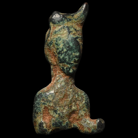 Western Asiatic Bronze Bust of a Horned Demon