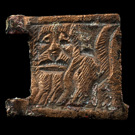 Byzantine Bronze Buckle Plate with Lion of Saint Mark