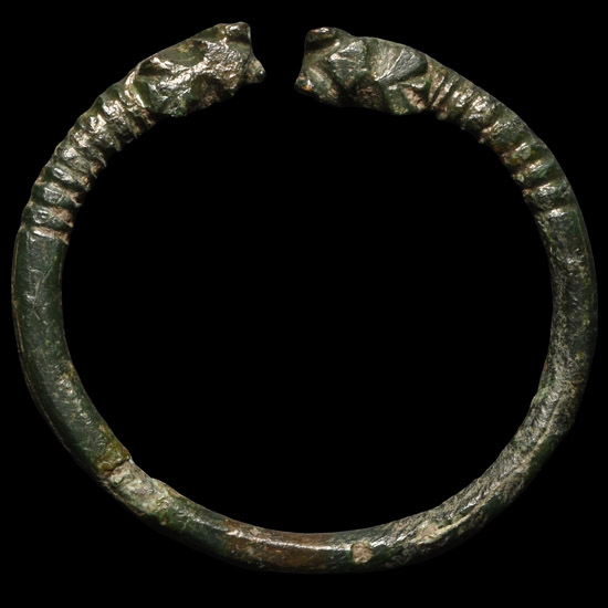 Viking Age Bronze Ring Brooch with Zoomorphic Terminals