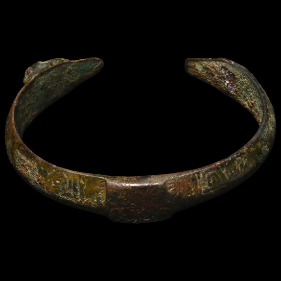 Western Asiatic Bronze Bracelet with Animal Head Terminals