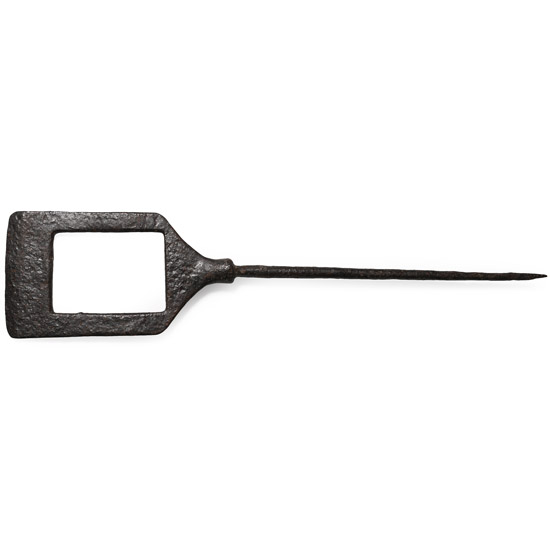 Very Large Medieval Tanged Iron Incendiary Fire Arrowhead