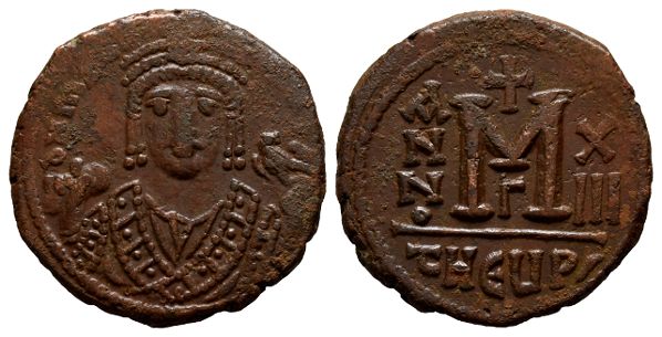 Maurice Tiberius AE 40 Nummi or Follis.