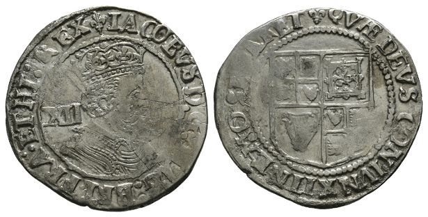 England. Stuart, James I AR Shilling.