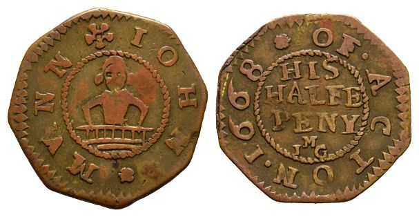 England. Middlesex, Acton. John Mynn AE Halfpenny Token.