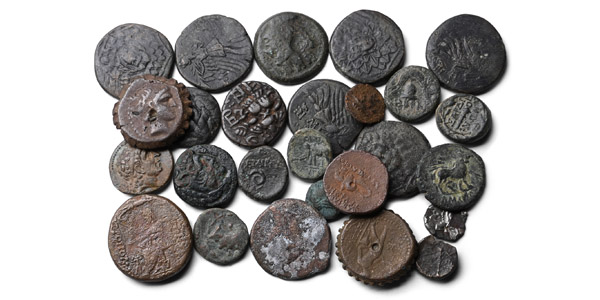 Group of Twenty Five (25) Greek AE Coins.