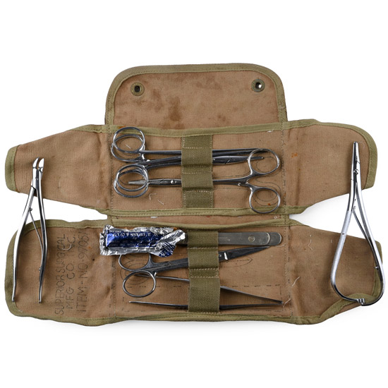American WWII Medical Officers Surgical Kit in Original Case