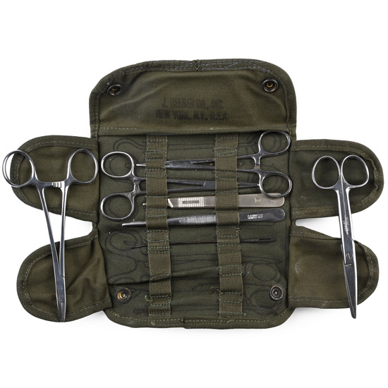 American WWII Medical Officer Sgt. Whalleys Surgical Kit in Original Case
