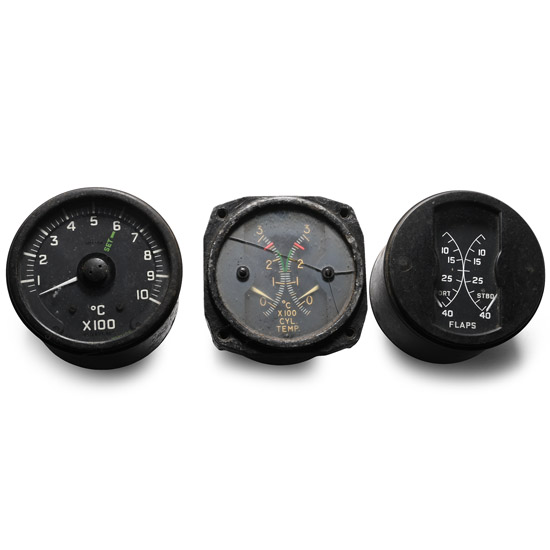 British RAF WWII Aircraft Cockpit Instrument Group