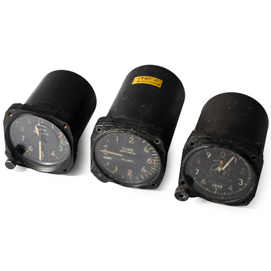 American Air Force WWII Aircraft Cockpit Instrument Group
