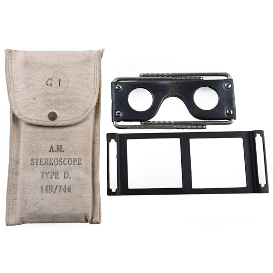British RAF WWII Type D Stereoscope in Original Pouch