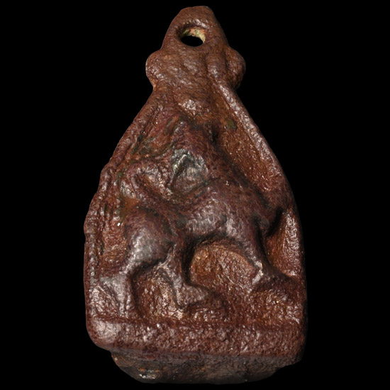 Anglo-Scandinavian Viking Bronze Stirrup Apex Mount with Howling Beast
