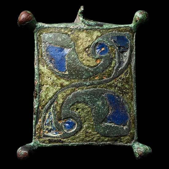 Romano-Celtic Enamelled Bronze Seal Box Lid