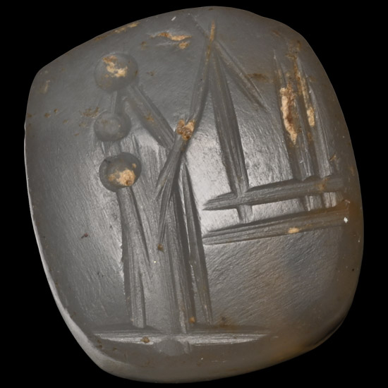 Neo-Babylonian Chalcedony Stamp Seal with God Nabu