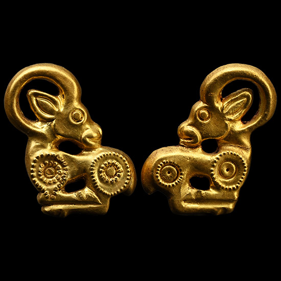 Scythian Gold Ibex Plaque Pair