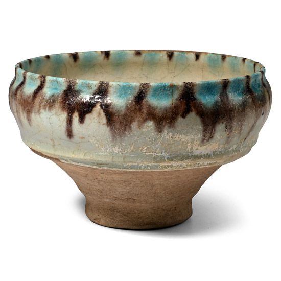 Western Asiatic Bowl with Blue Glaze