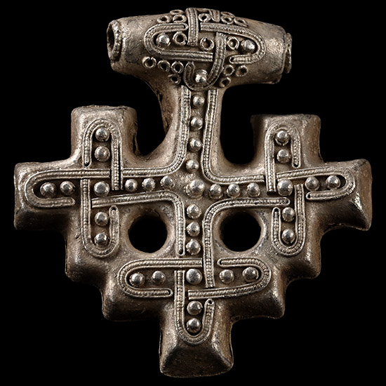 Scandinavian Viking Silver Filigree Tau Cross Pendant